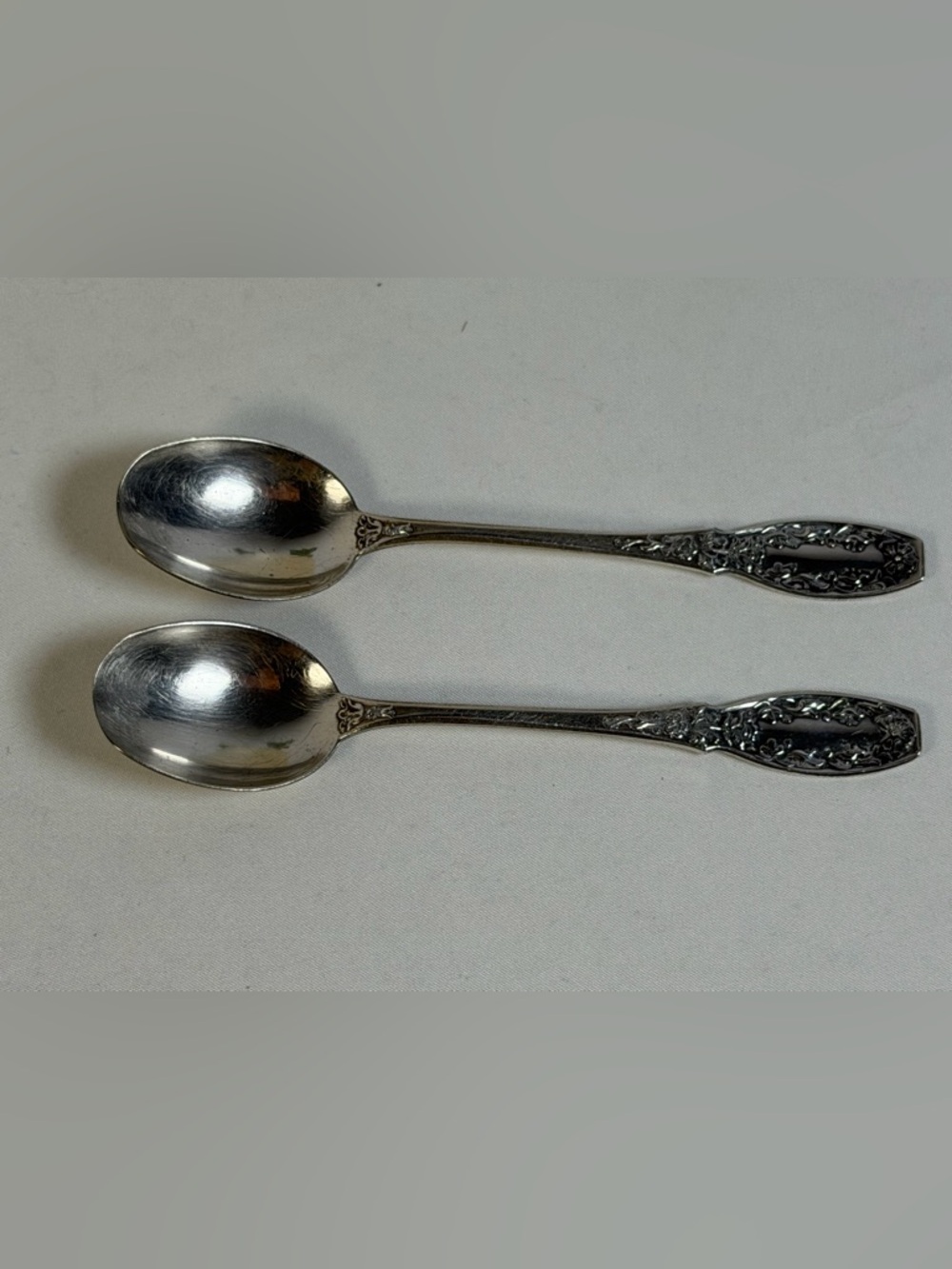 Vintage Soviet 875 Silver Teaspoons Set of 2 | Star Hammer & Sickle - Picture 8 of 12